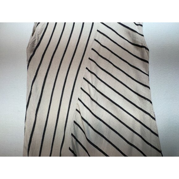 For Cynthia Womens Asymmetrical Shift Dress XL Ivory Stripe Sleeveless Y2K Retro - Picture 6 of 13